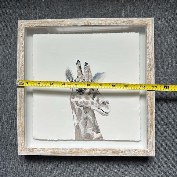 Framed Print (2) Set “All About Giraffe” Floating Print - Marmont Hill Art 11x11 - Picture 7 of 8